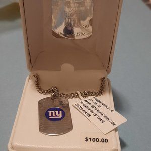 Sterling Silver Men NFL NY Giants Pendant 18'